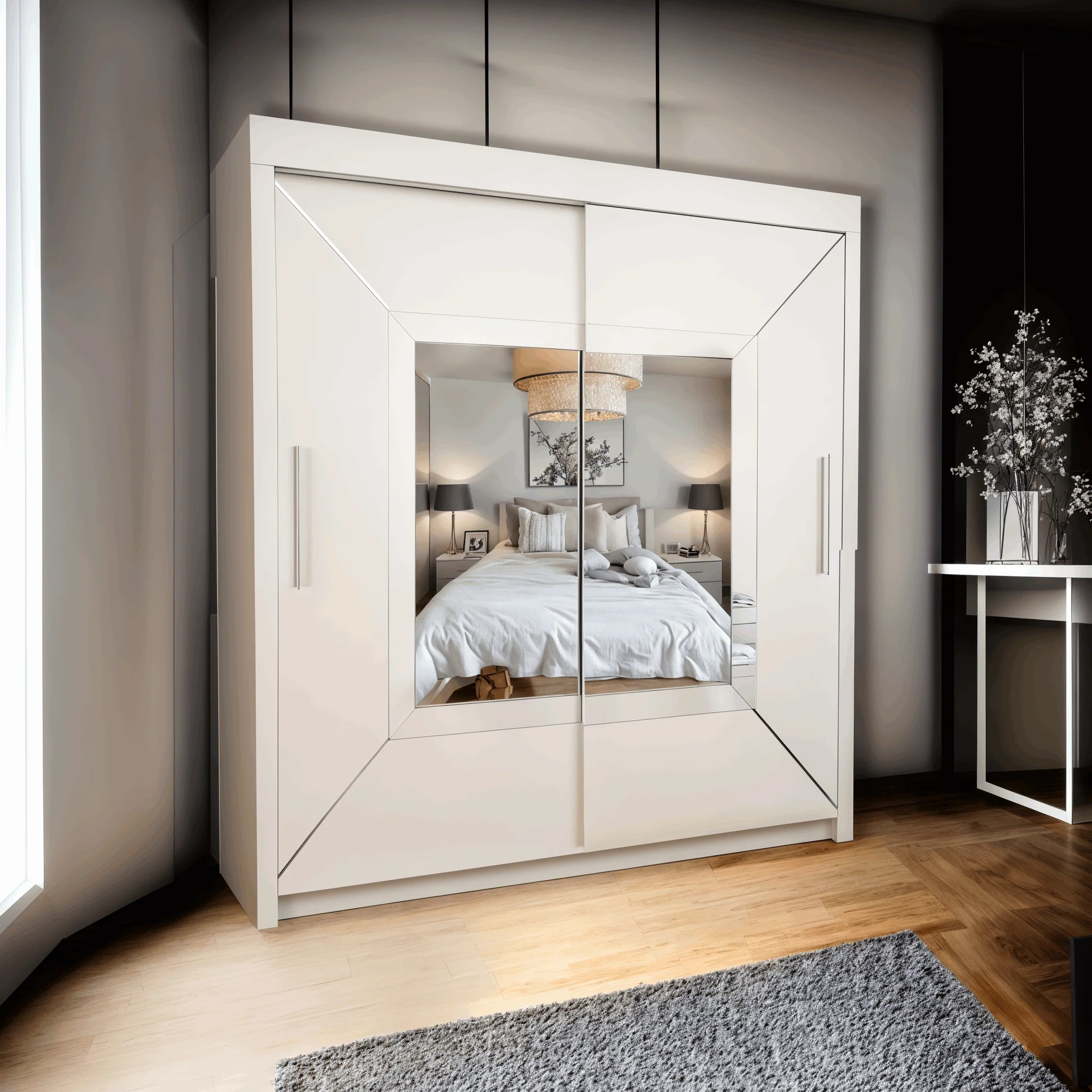 Venice 2-Door Sliding Mirror Wardrobe - Image 3